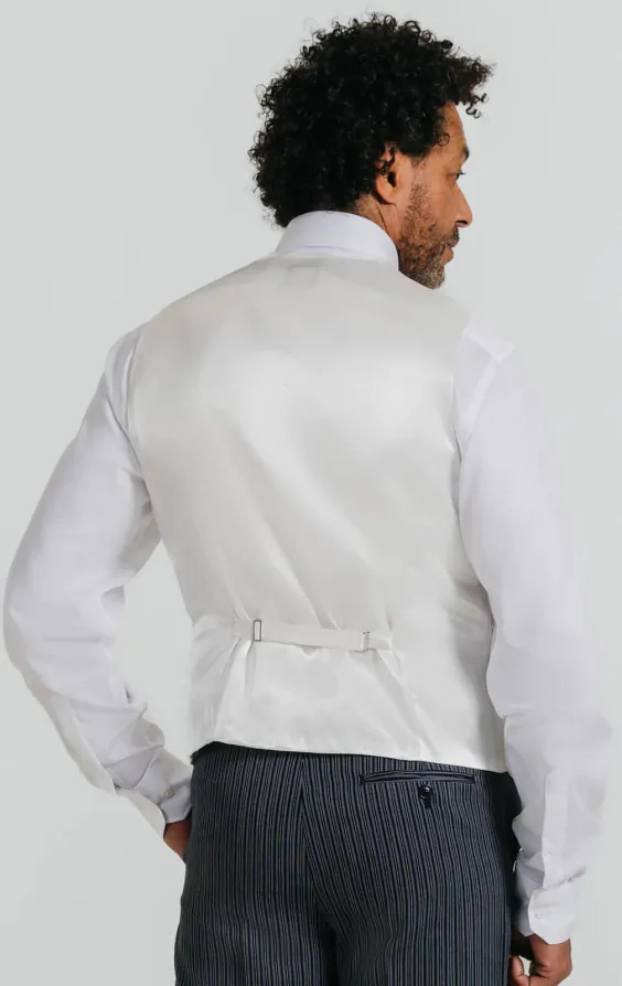 Elfenbensfärgad väst i polyester dupion  - photo 3