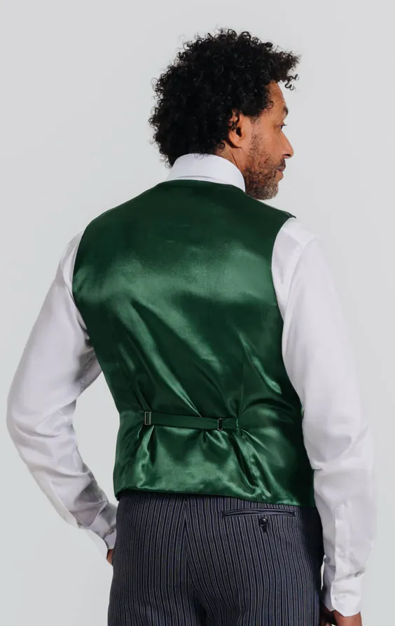 Mörkgrön väst i polyester dupion  - photo 3