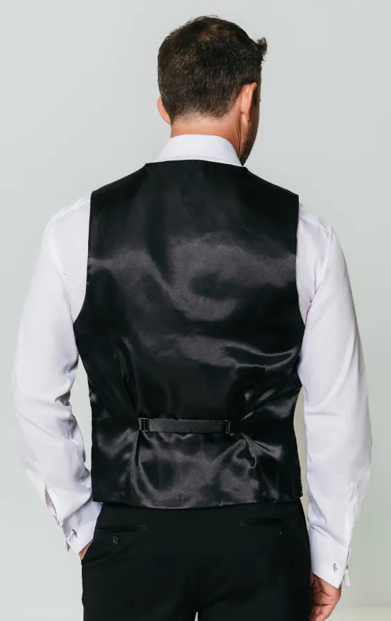Svart/Silver väst med virvel i polyester och jacquardmönster - photo 2