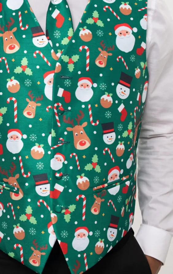 Tomte & vänner grön jul väst - photo 1