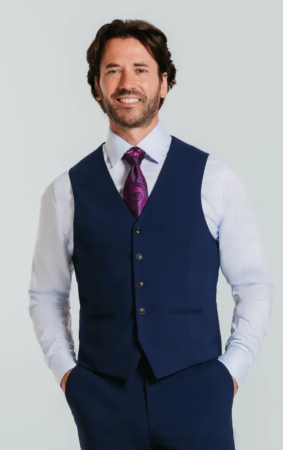Blå slimfit väst