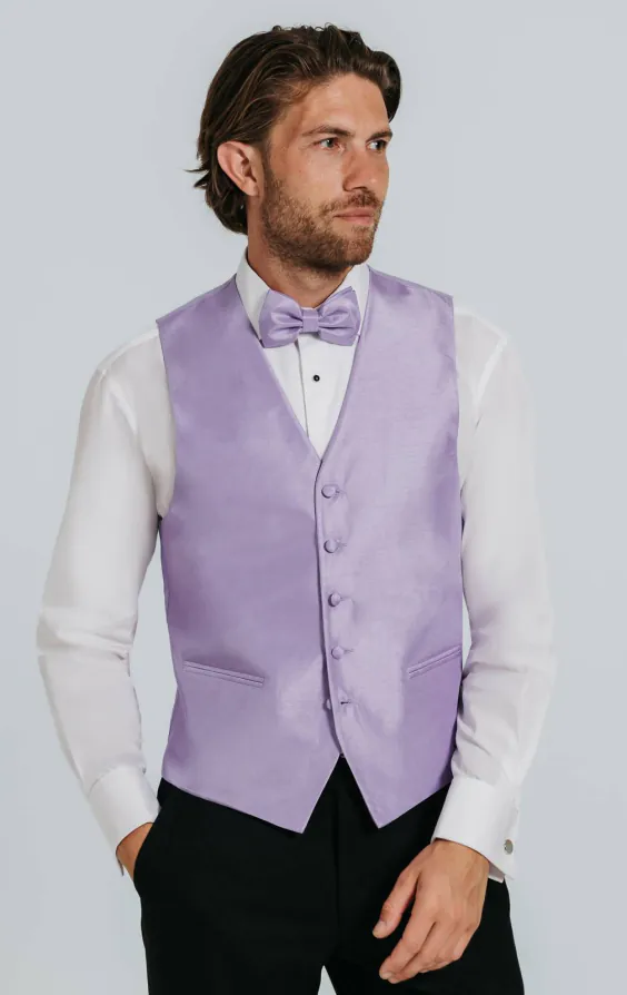 Lavendel väst i polyester dupion