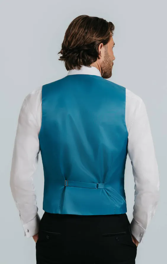 Turkos färg väst i polyester dupion - photo 2
