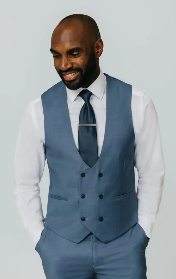 Blå sharkskin väst