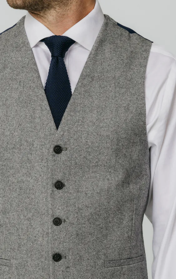 Ljusgrå 'Donegal' tweed väst - photo 1