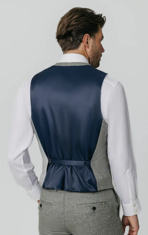 Ljusgrå 'Donegal' tweed väst - photo 2