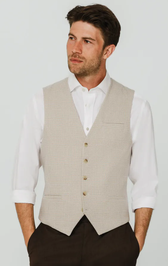 Beige Prince of Wales rutig kavaj - photo 6