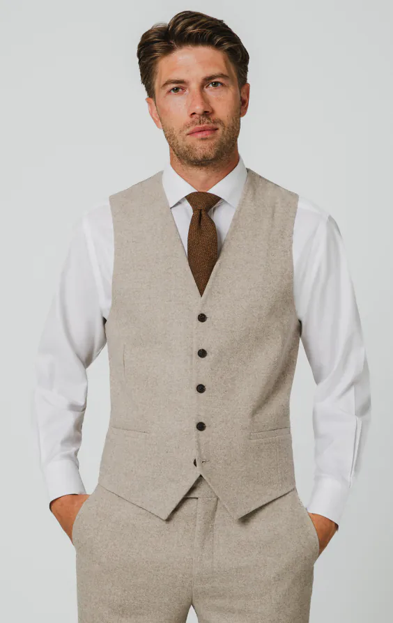 Stone 'Donegal' tweed väst