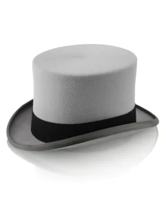 Yllefilt, grå hög hatt