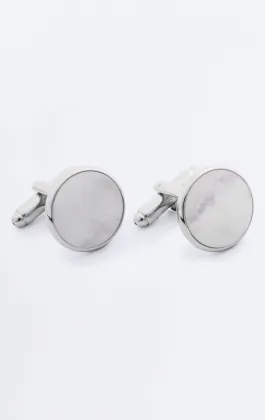 Pärlemor manschettknappar & bröstknapp set