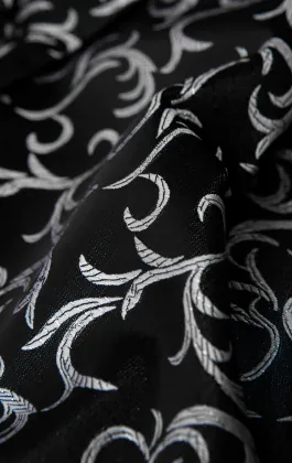 Svart/Silver Kravatt i jacquardmönster