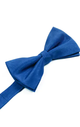 Azurblå fluga i polyester dupion