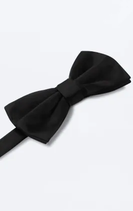 Svart fluga i polyester (knuten och oknuten)
