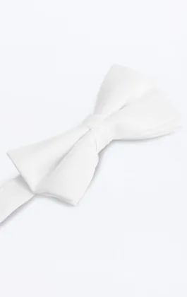 Vit fluga i polyester (knuten och oknuten)