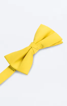 Knuten gul fluga i polyester
