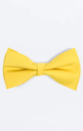 Knuten gul fluga i polyester