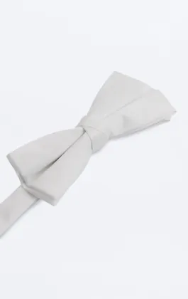 Elfenbensfärgad fluga i polyester (knuten och oknuten)