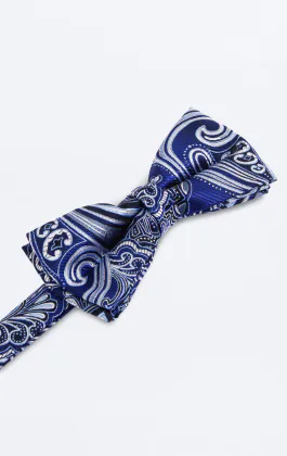 Marinblå paisley jacquard fluga