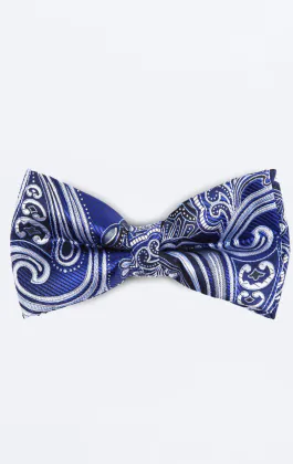 Marinblå paisley jacquard fluga