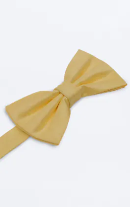 Ljusgul fluga i polyester dupion