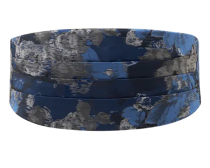 Blå blommönstrad jacquard kummerband