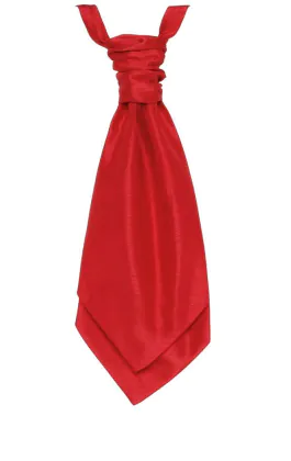 Karmosinröd kravatt i polyester dupion (Knuten och handknuten stil)