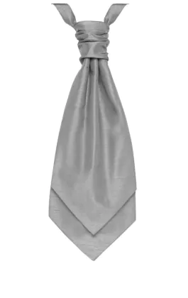 Knuten silverkravatt i polyester dupion