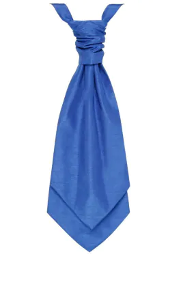 Knuten azurblå kravatt i polyester dupion
