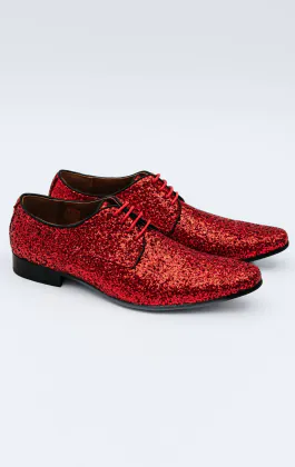 Röda glitter skor