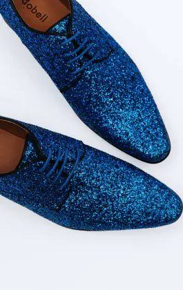 Blå glitterskor