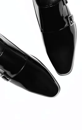 Svarta lackskor med 'Double Monk Strap'