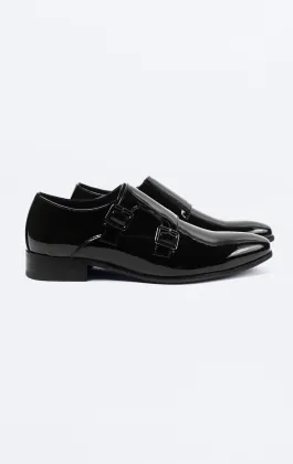Svarta lackskor med 'Double Monk Strap'