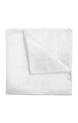 Vit bröstnäsduk i polyester dupion