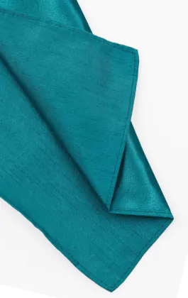 Turkos färg bröstnäsduk i polyester dupion