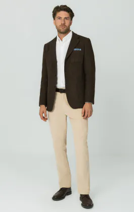 Brun barleycorn tweed kavaj