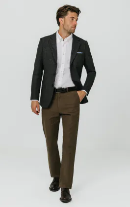 Grå barleycorn tweed kavaj