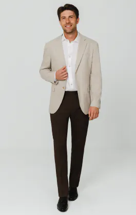 Beige Prince of Wales rutig kavaj