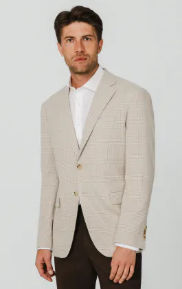 Beige Prince of Wales rutig kavaj