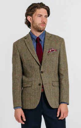 Harris Tweed, Tweedkavaj, grön, storrutig