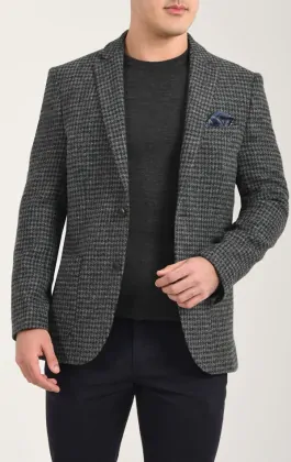 Veste Harris Tweed Femme – Coupe Hacking, Bleu/vert à Carreaux, Taille UK 10