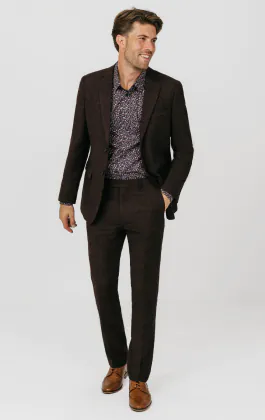 Vinröd 'Donegal' tweed kavaj