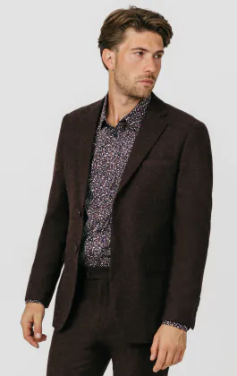 Vinröd 'Donegal' tweed kavaj