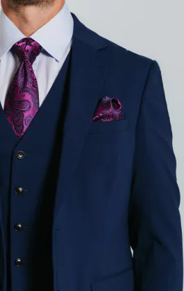 Blå slimfit kostymkavaj
