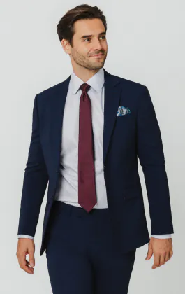 Blå slimfit kostymkavaj