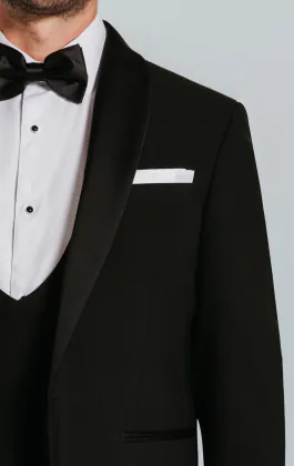 Slimfit svart smokingkavaj med sjalslag