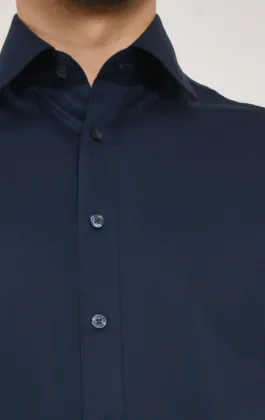 Navy, 100% bomull poplin, easy care skjorta