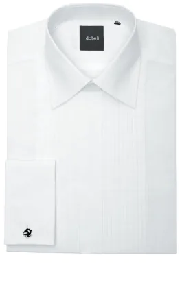 Vit Slimfit skjorta, veckad front, klassisk krage