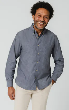 Blå chambray skjorta