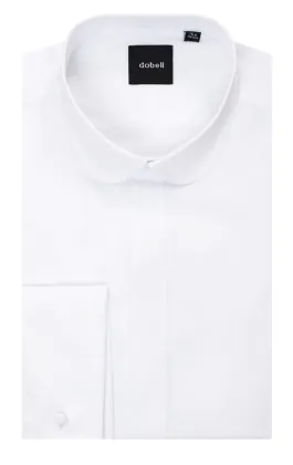 Vit finskjorta med 'penny collar' krage
