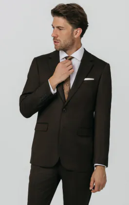 Brun twill kostym